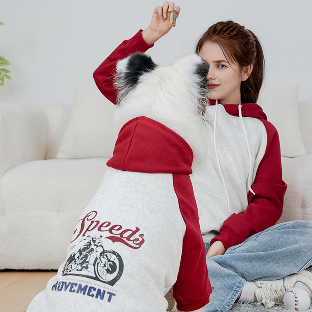 Autumn Winter Brushed Letter Dog Hoody