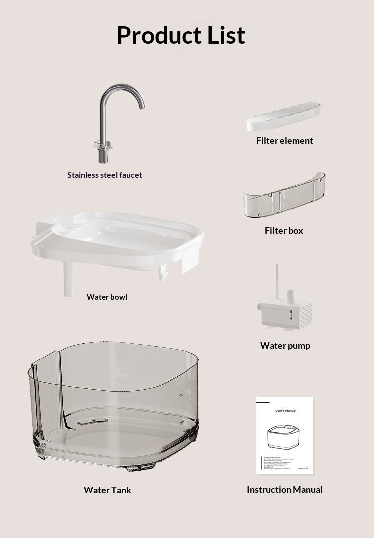 Large Transparent Automatic Filtered Pet Fountain