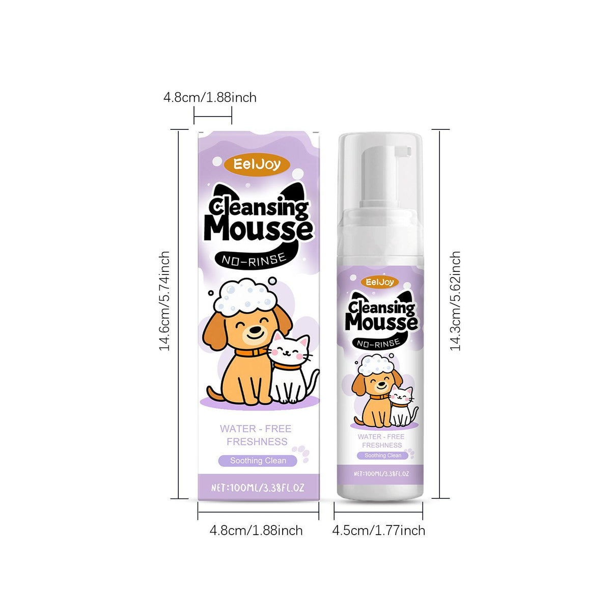 Eeljoy No-Rinse Pet Face Cleansing Mousse, 100 Ml