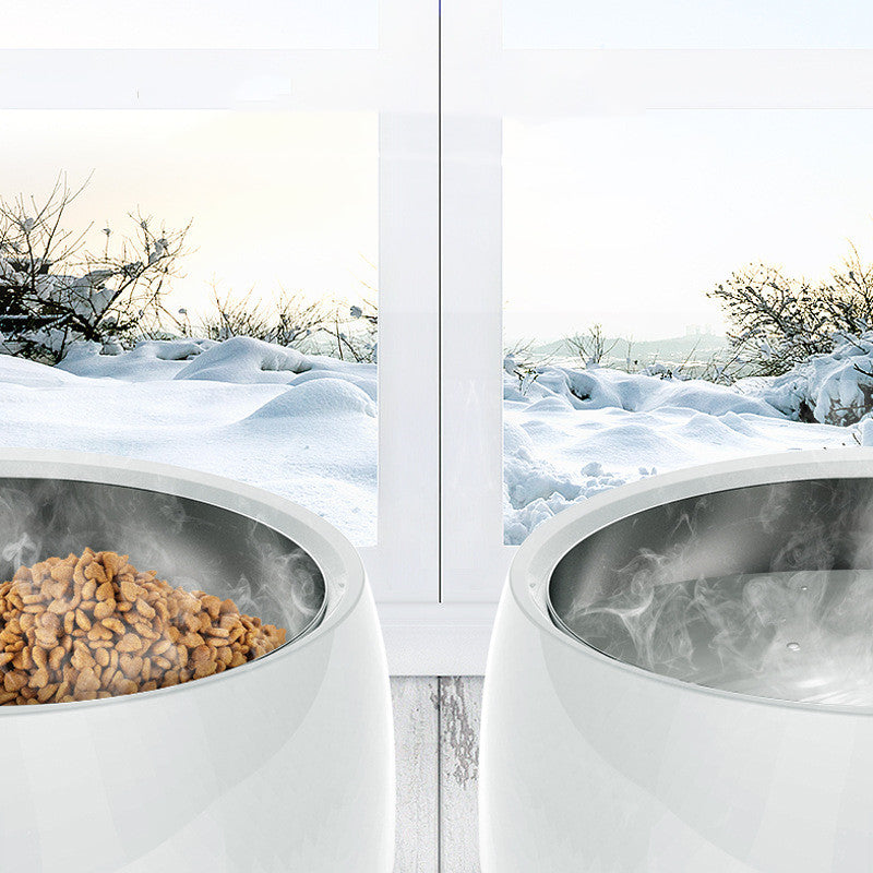 Round Stainless Steel Smart Heating Bowl Feeder