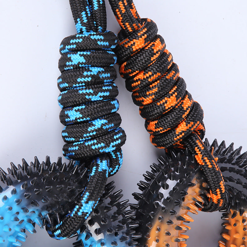 Knot Rope Hand Pull Two - Color Ring Of Thorn Grinding Teeth