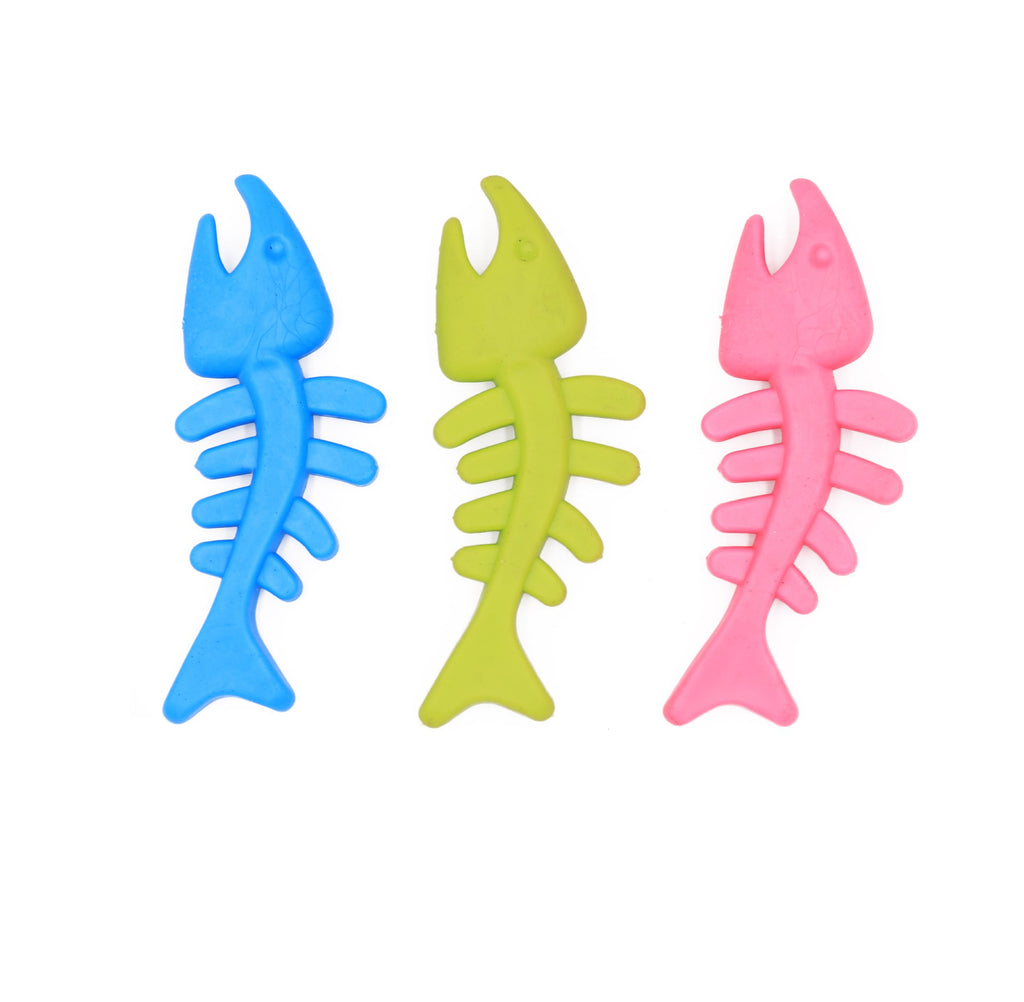 Fishbone Shape Sound Rubber Toy Bite-Resistant Teeth Cleaning