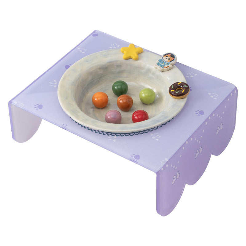 Cute Cartoon-Style Ceramic Cat Bowl