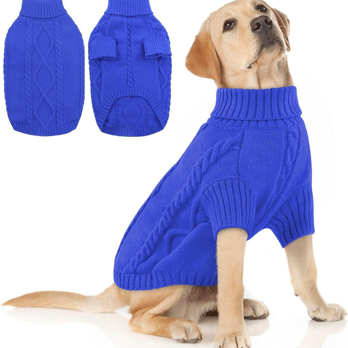 Solid-Color Knitted Pet Sweater