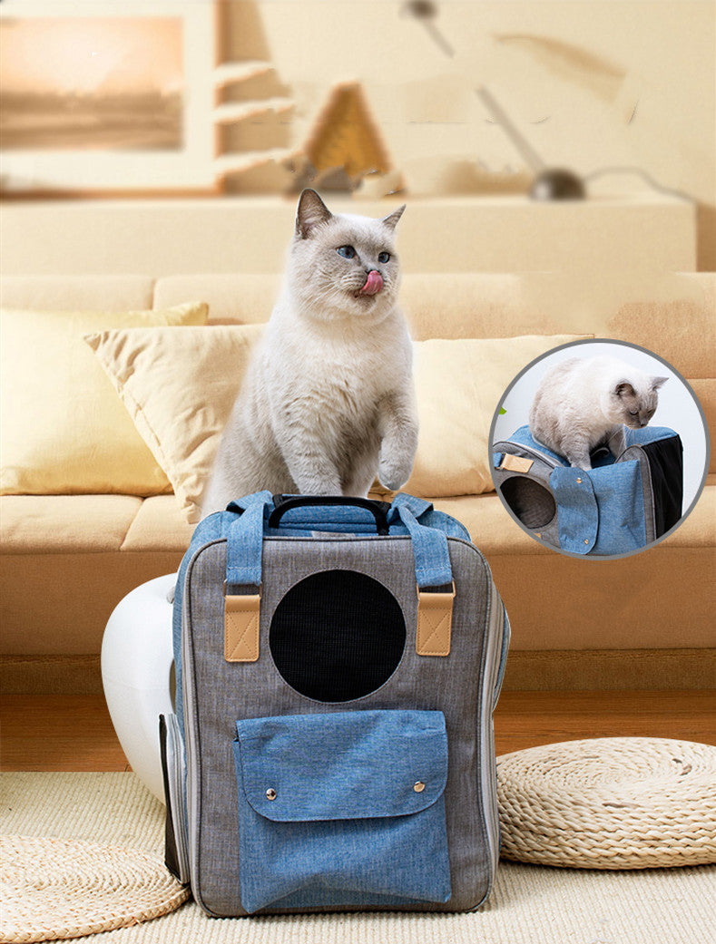 Outdoor Portable Summer Breathable Large-Capacity Canvas Backpack Space Capsule