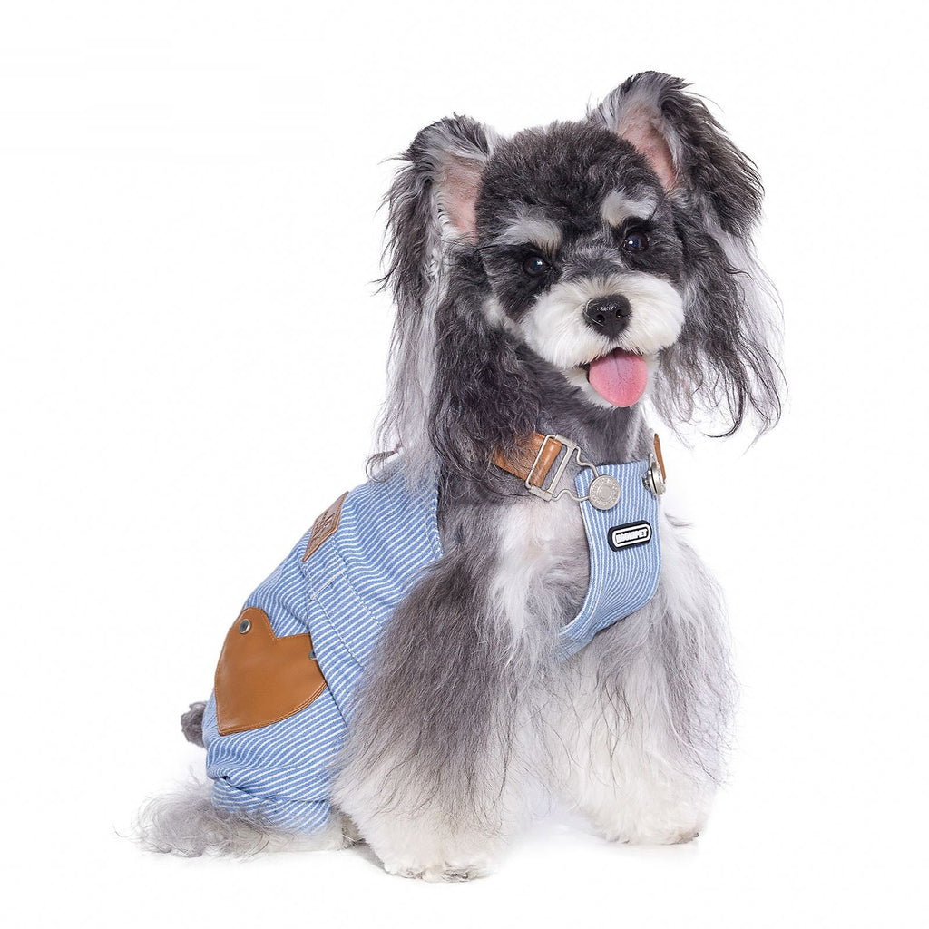 Blue Pet Suspender Pants Set