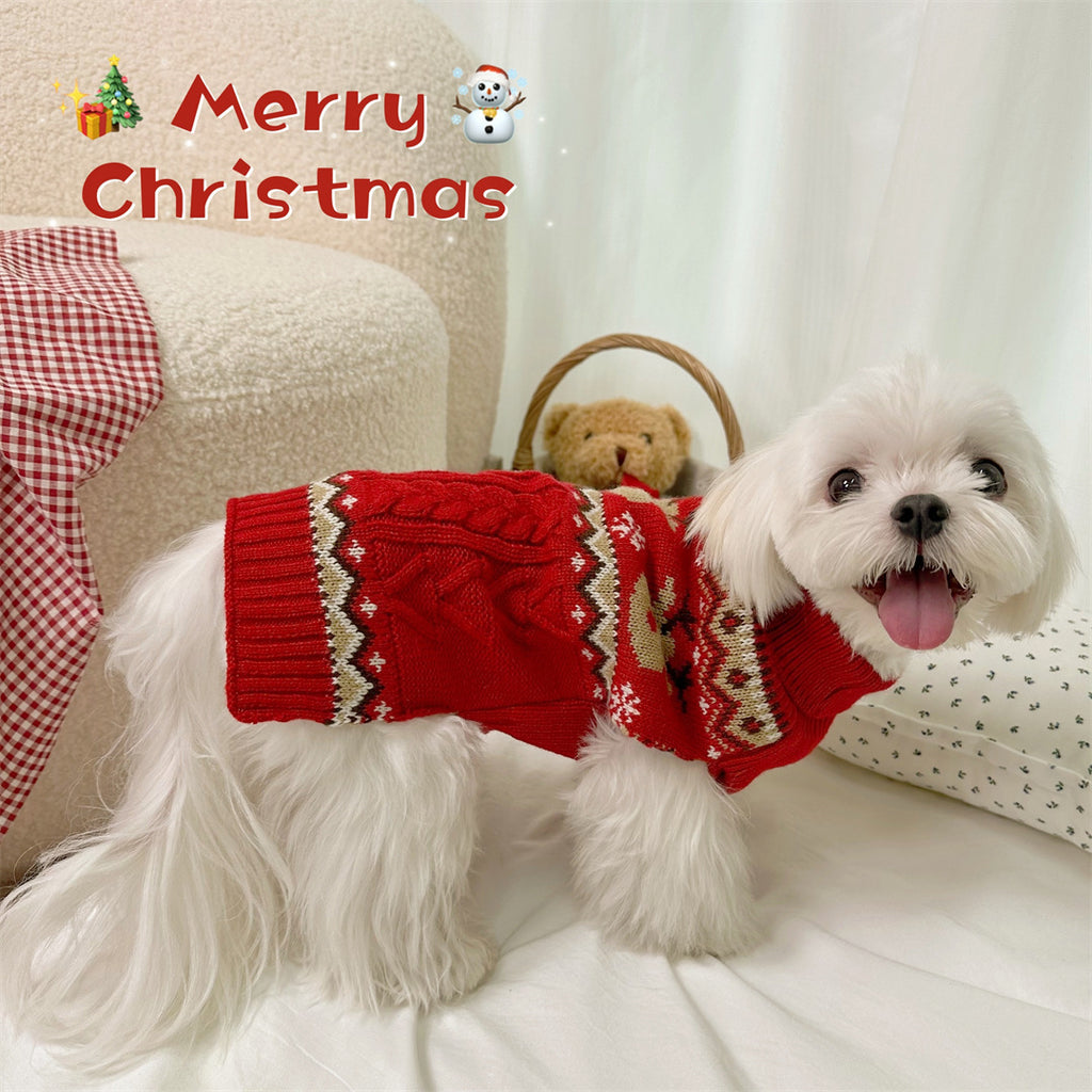 Red and Green Gingerbread Pet Sweater