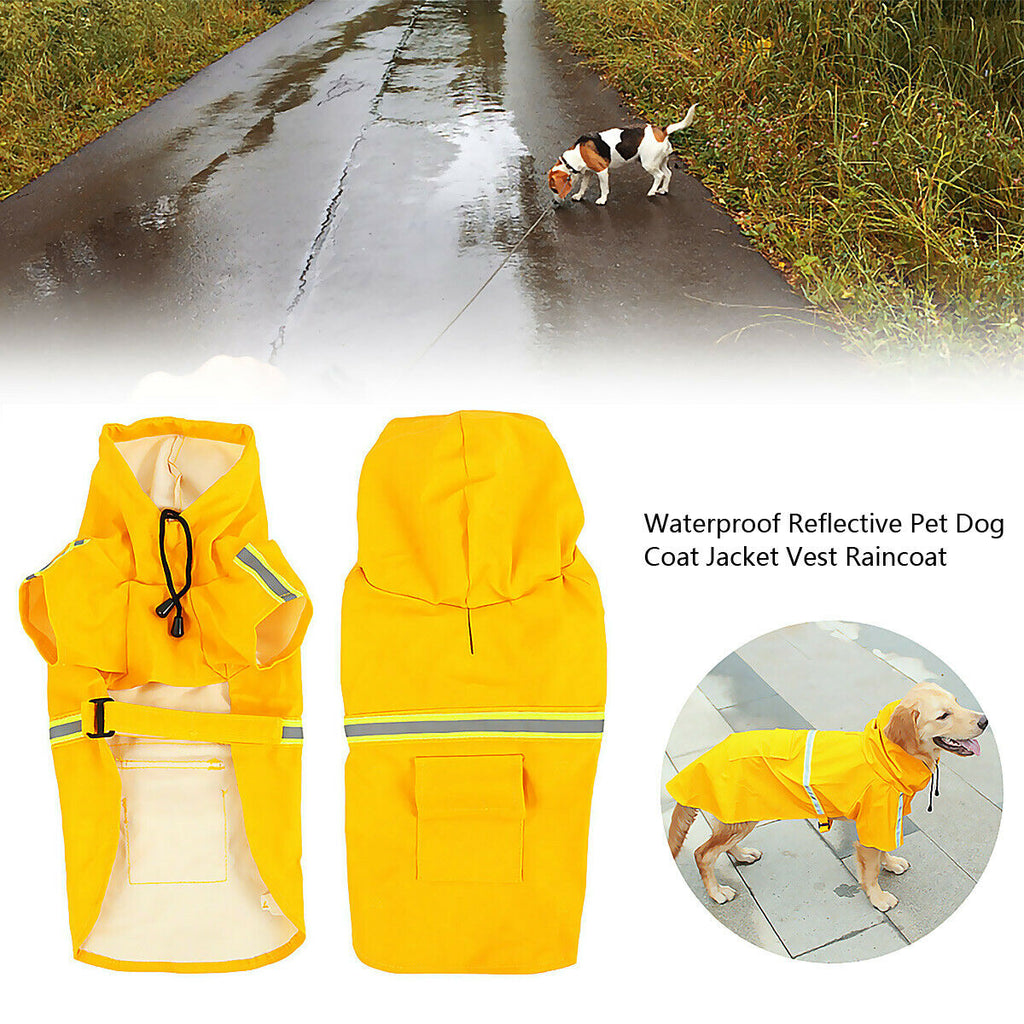 Waterproof Hooded Dog Raincoat With Leash