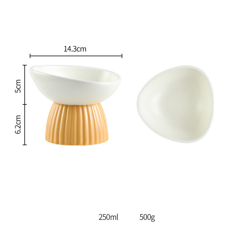 Ceramic Protection Cervical Vertebra Pet Bowl With High Vertical Pattern