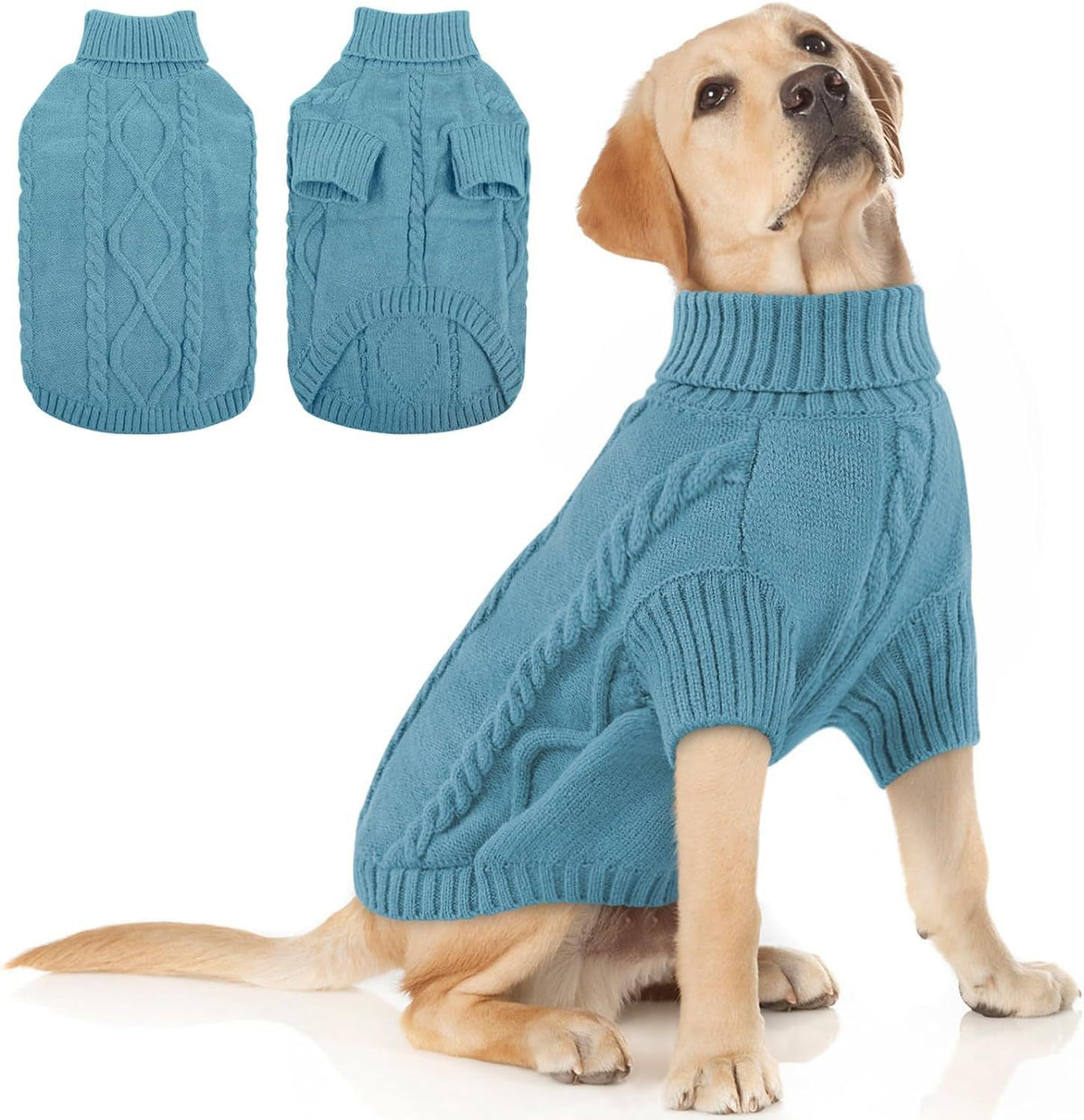 Solid-Color Knitted Pet Sweater