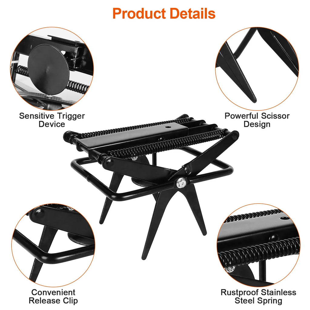 Powerful Mole Snap Trap - Thickened Waterproof Metal, Easy Foot-Step Setup, Humane Instant Kill, Safe For Lawn & Pets