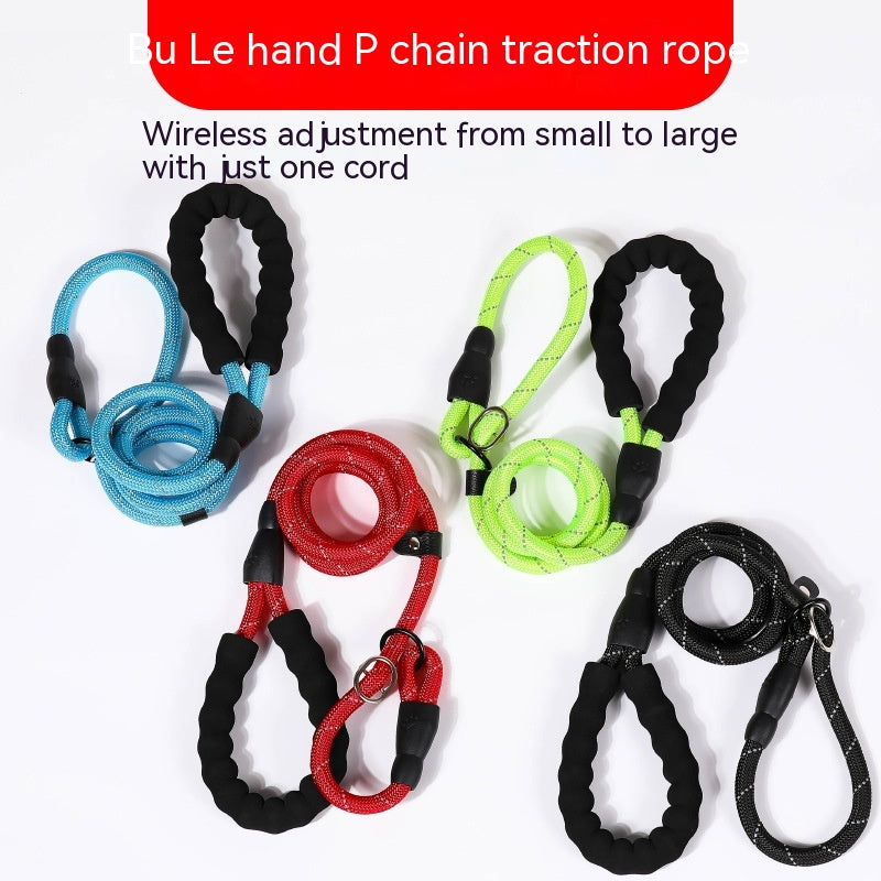 P Chain Pet Hand Holding Rope Reflective Silk Explosion-Proof Pet Traction