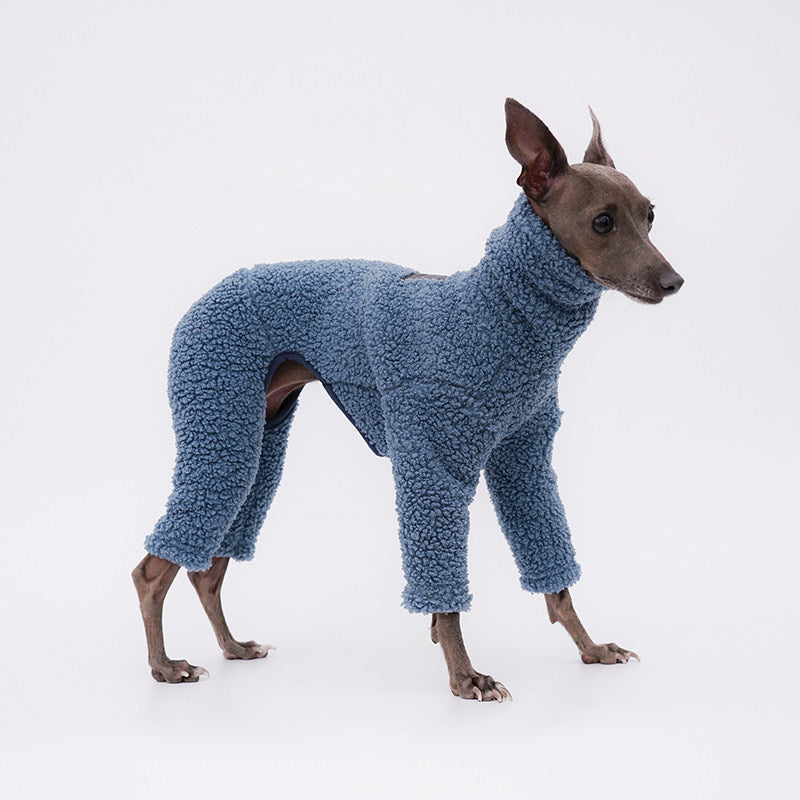 Extra-Thick Double-Sided Teddy-Fleece Warm Winter Four-Legged Jumpsuit