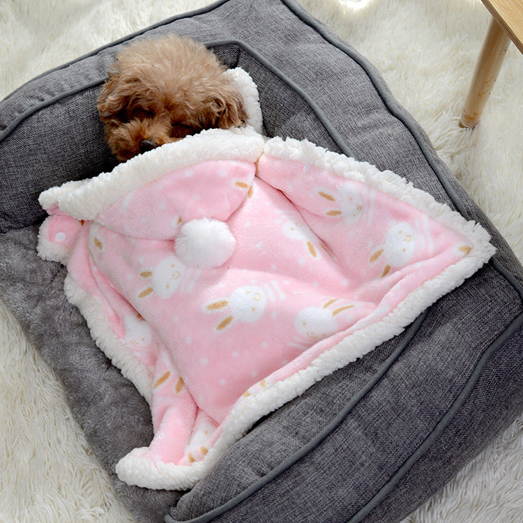 Velvet Warm Dog Pajamas Sleeping Bag