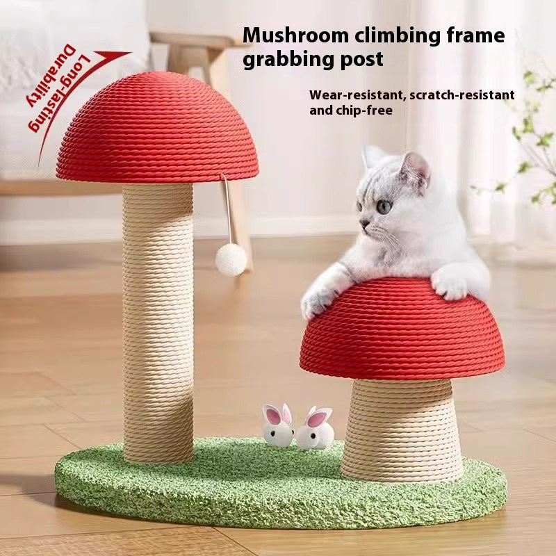 Red Mushroom Scratching Pole Small Hemp Rope