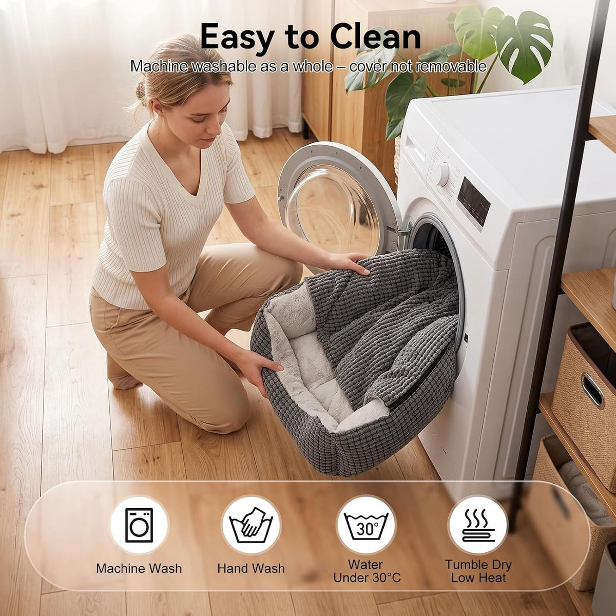 Simple Stylish Machine-Washable All-Season Pet Bed