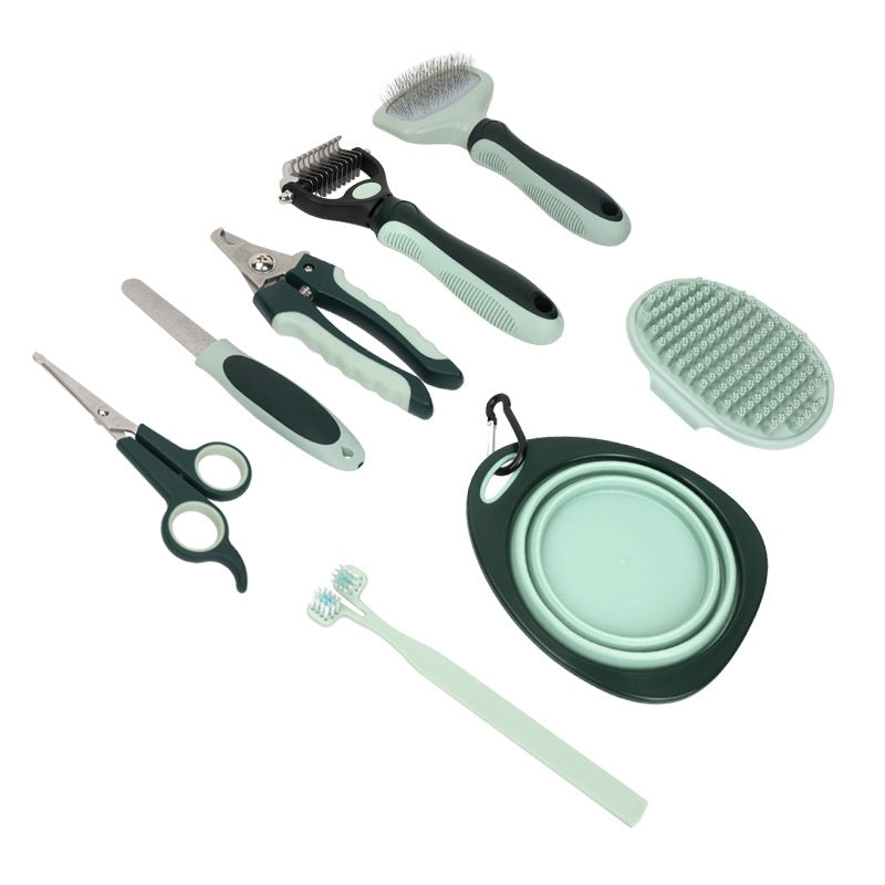 Pet Beauty Scissors Comb Bath Brush Set