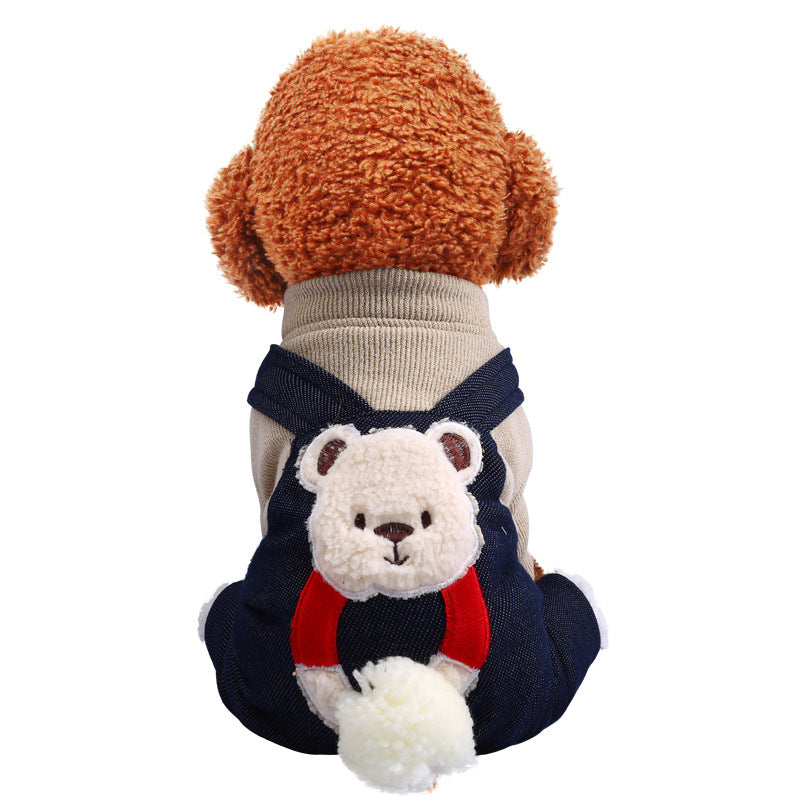 New Warm Thick Cotton Padded Coat Hug Bear Four Legged Coat