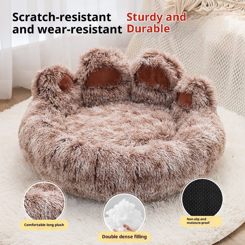 Plush Kennel Two-Color Thickened Pet Bed Good-Looking