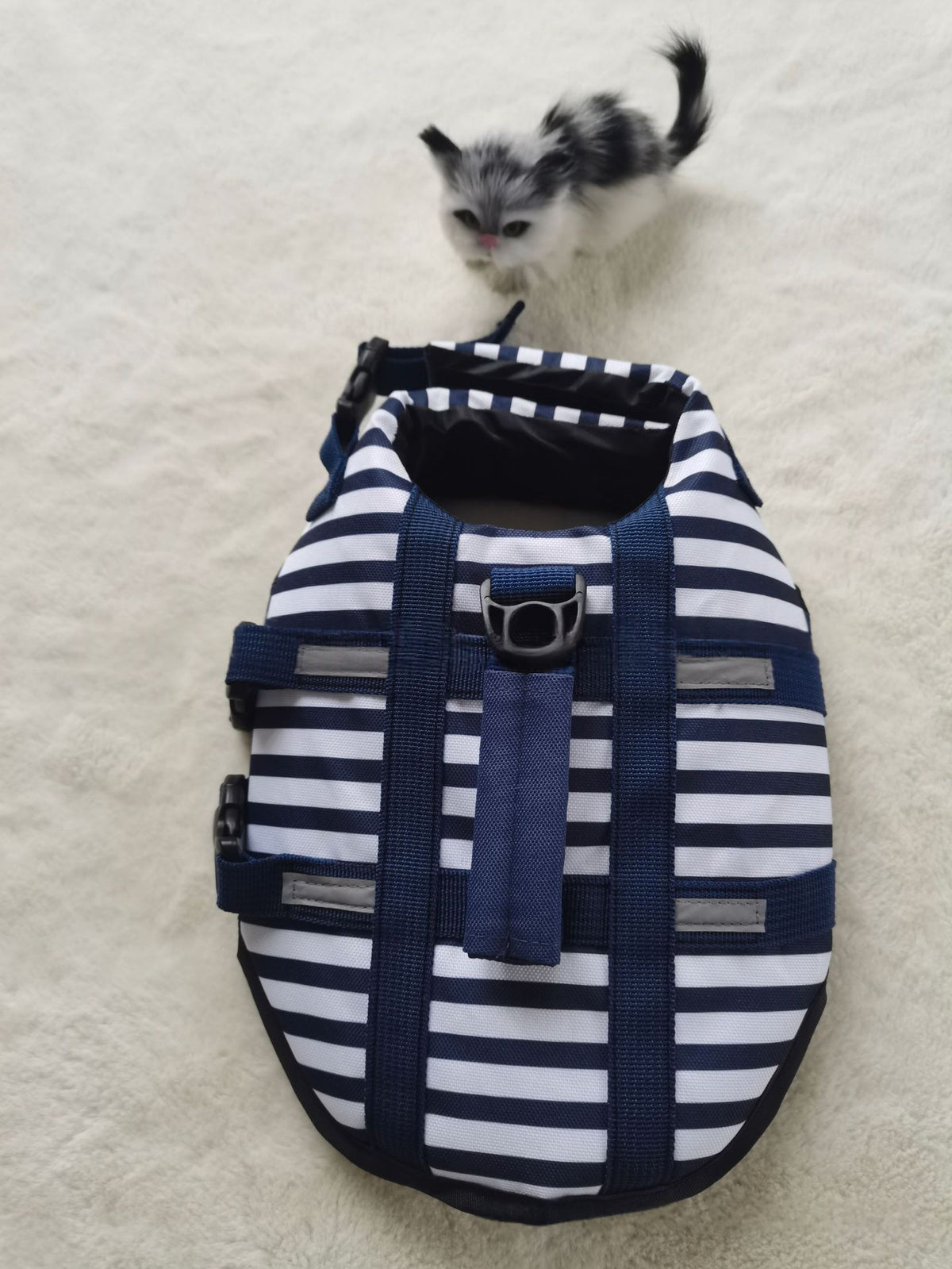 Casual Digital-Print Striped Pet Life Jacket