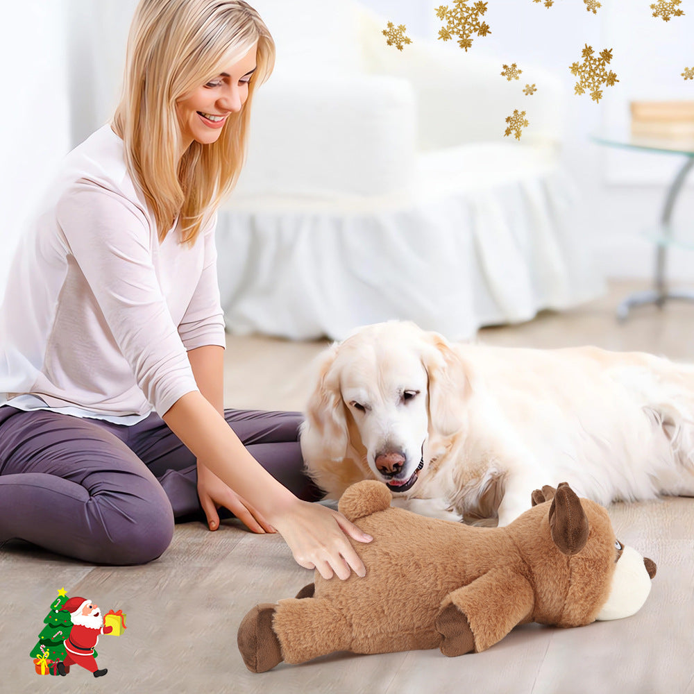 Plush Elk and Brown Bear Pet Toy