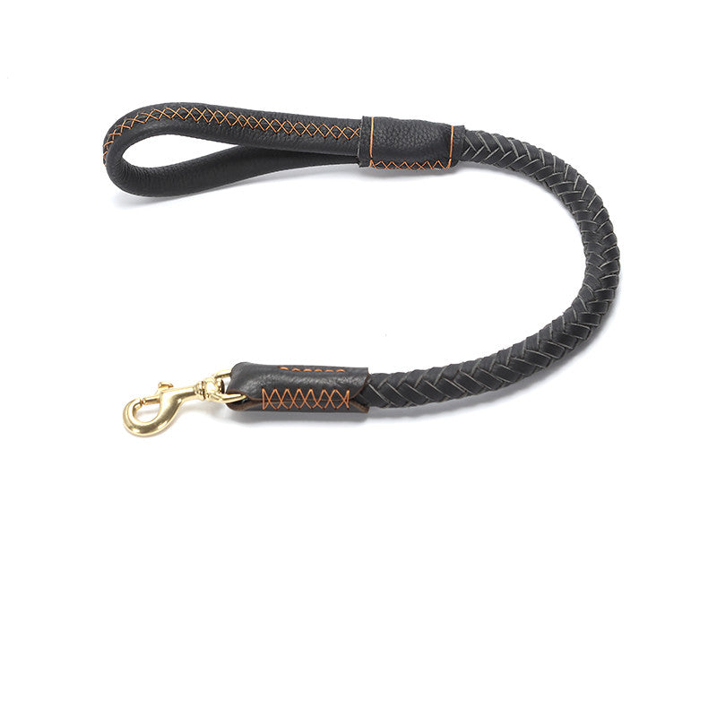 Leather Dog Leash Medium And Large Anti-Breakaway Chain