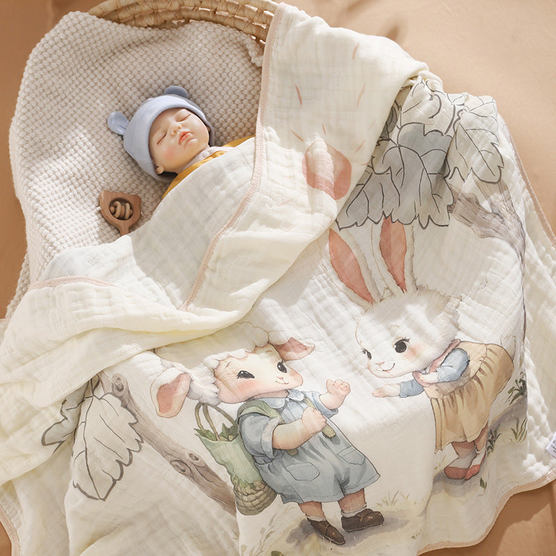 One-Piece Cartoon Cotton Baby Blanket