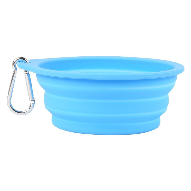 Outdoor Dog Folding Bowl Silicone Pet Bowl Drinking And Eating Dual-Purpose Bowl Portable Dog Basin