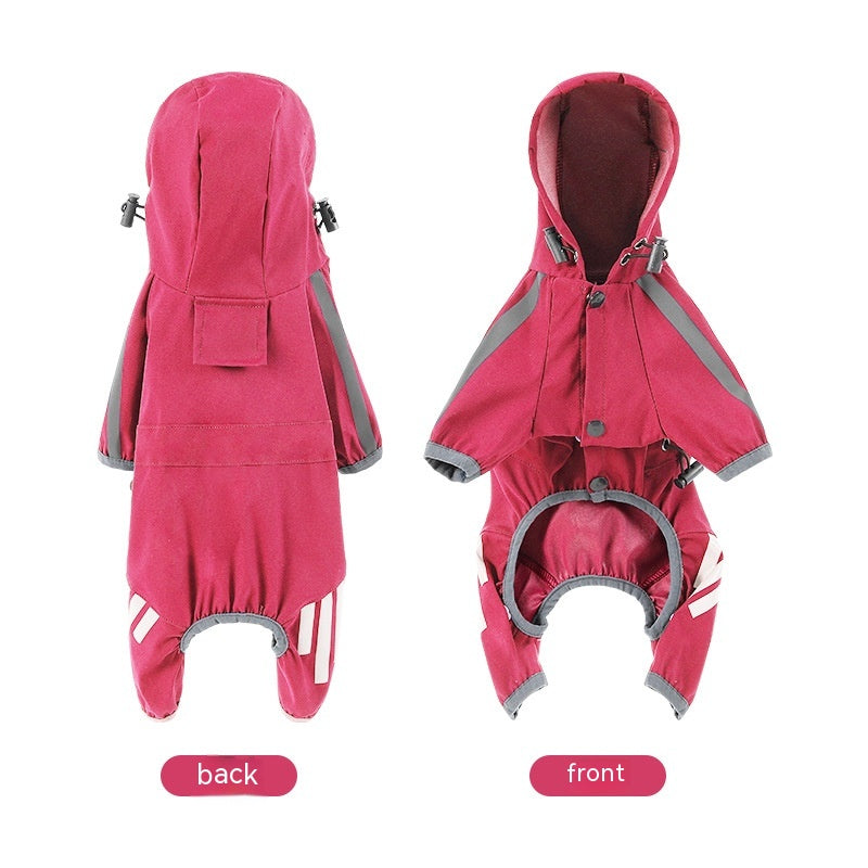 Reflective Cape-Style Raincoat For Big Dogs