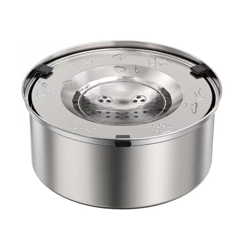 304 Stainless Steel Floating Pet Splash-Proof Water Bowl Non-Wetting Design Tip-Resistant