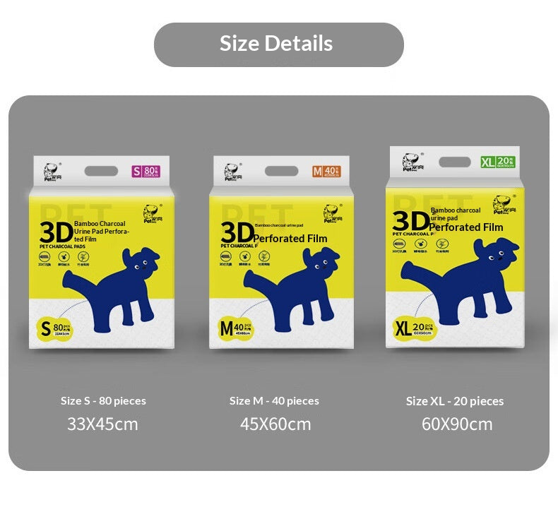 3D Perforated Bamboo Charcoal Dog Pee Pads