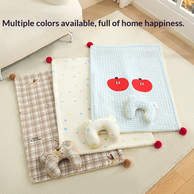 Thickened All-Season Pet Blanket And Pillow