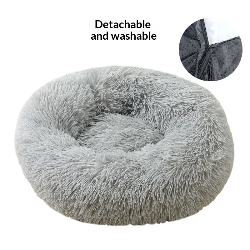 Pet Nest Warm Round Plush In Winter