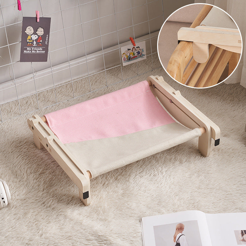Solid Wood Pet Bed Dog Bed Four Seasons Universal Floor Wooden Removable And Washable
