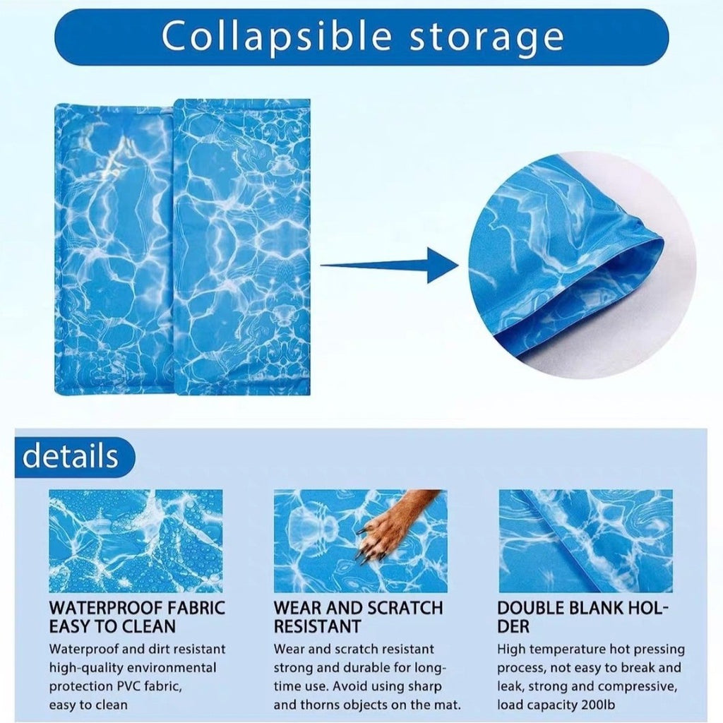 Water-Wave Gel-Sponge Cooling Dog Mat