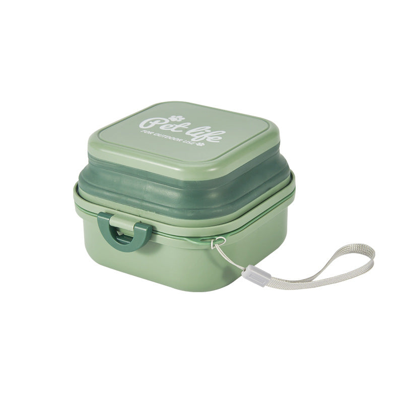 Dog Outdoor Folding Double-Layer Bowl