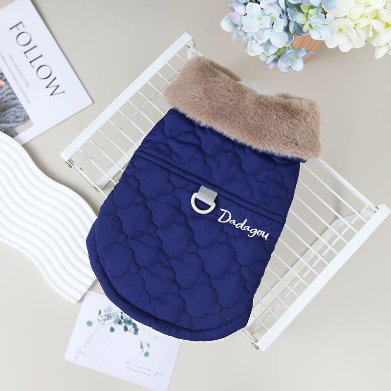 Autumn And Winter Small Dog With Traction Buckle Pet Vest Cotton Coat