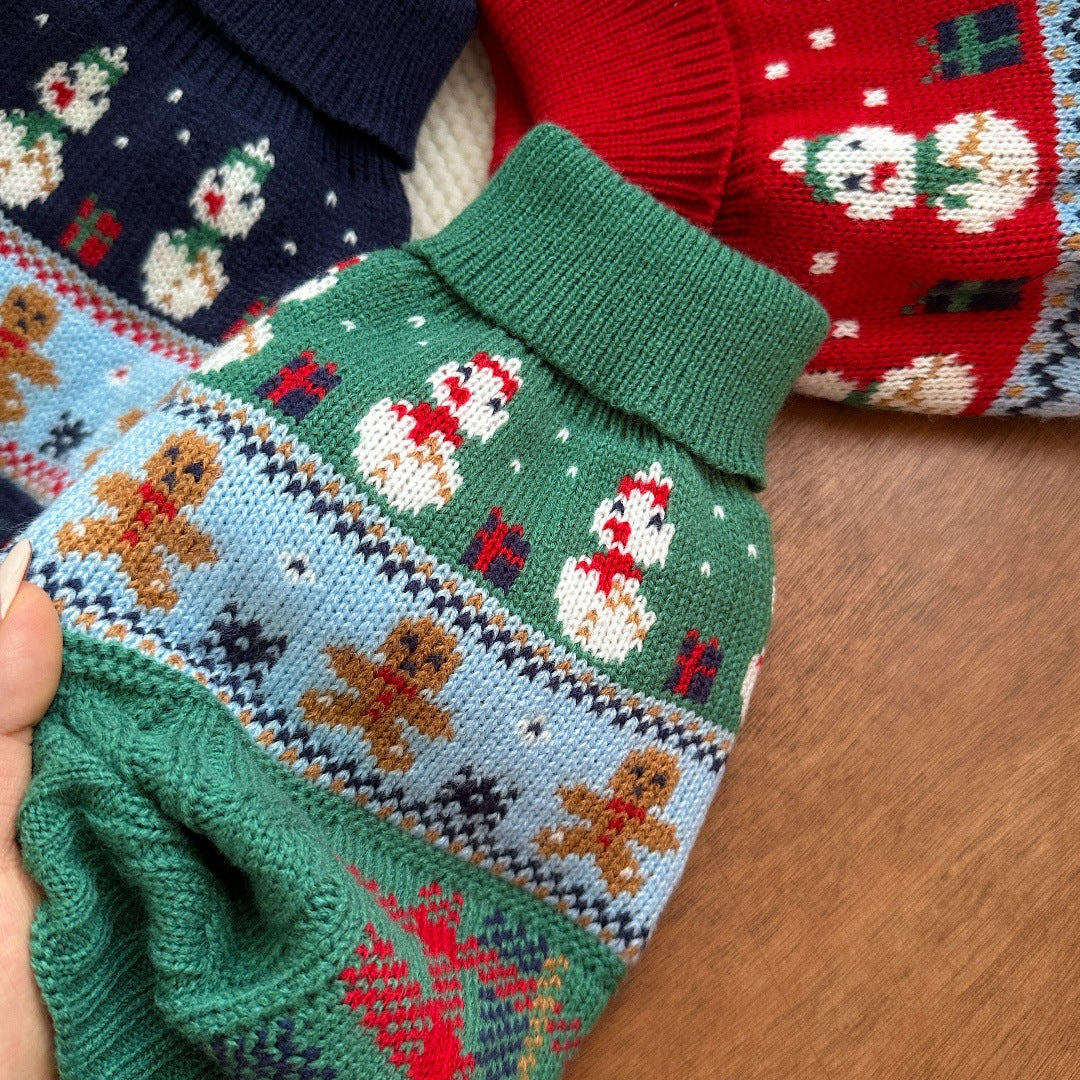 Christmas Snowman Gingerbread Pet Sweater