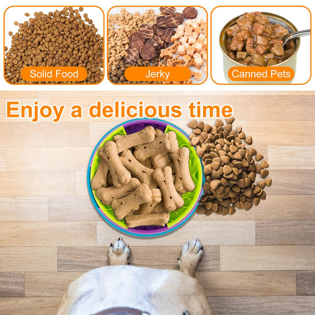 3In1 Interactive Dog Puzzle Feeder, Rotating Anti-Choking Slow Feeder Bowl & Lick Mat, Mental Stimulation Foraging Toy For Medium & Large Do