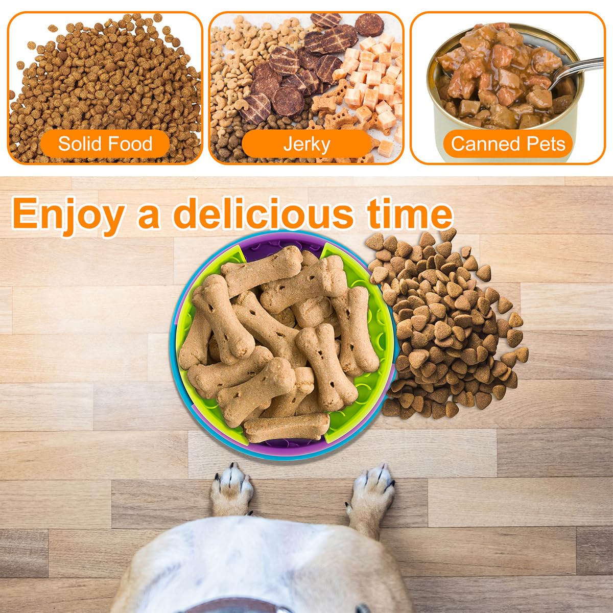 3In1 Interactive Dog Puzzle Feeder, Rotating Anti-Choking Slow Feeder Bowl & Lick Mat, Mental Stimulation Foraging Toy For Medium & Large Do