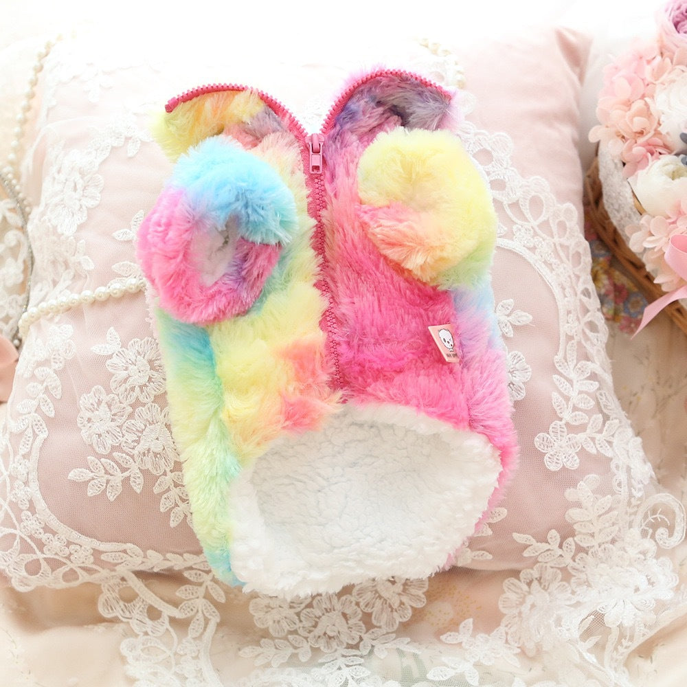 Two-Leg Fleece-Lined Plush Pet Coat