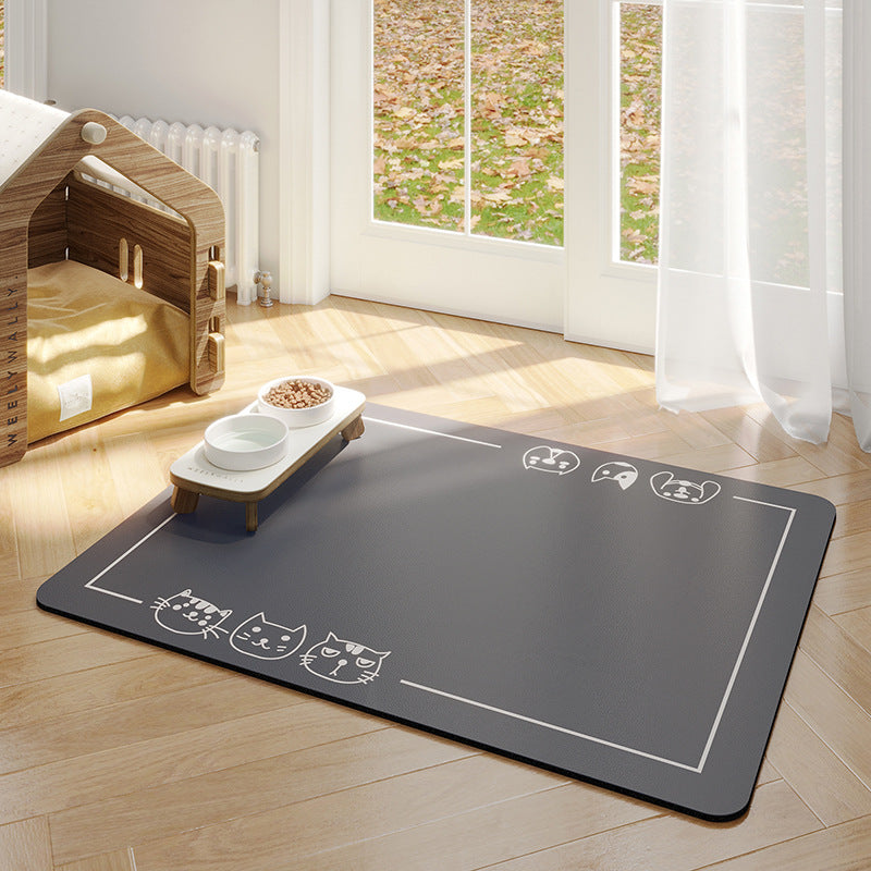 Minimalist Pet Feeding Mat Repeated Washing Water-Absorbing Non-Slip Mat Rest Sleep