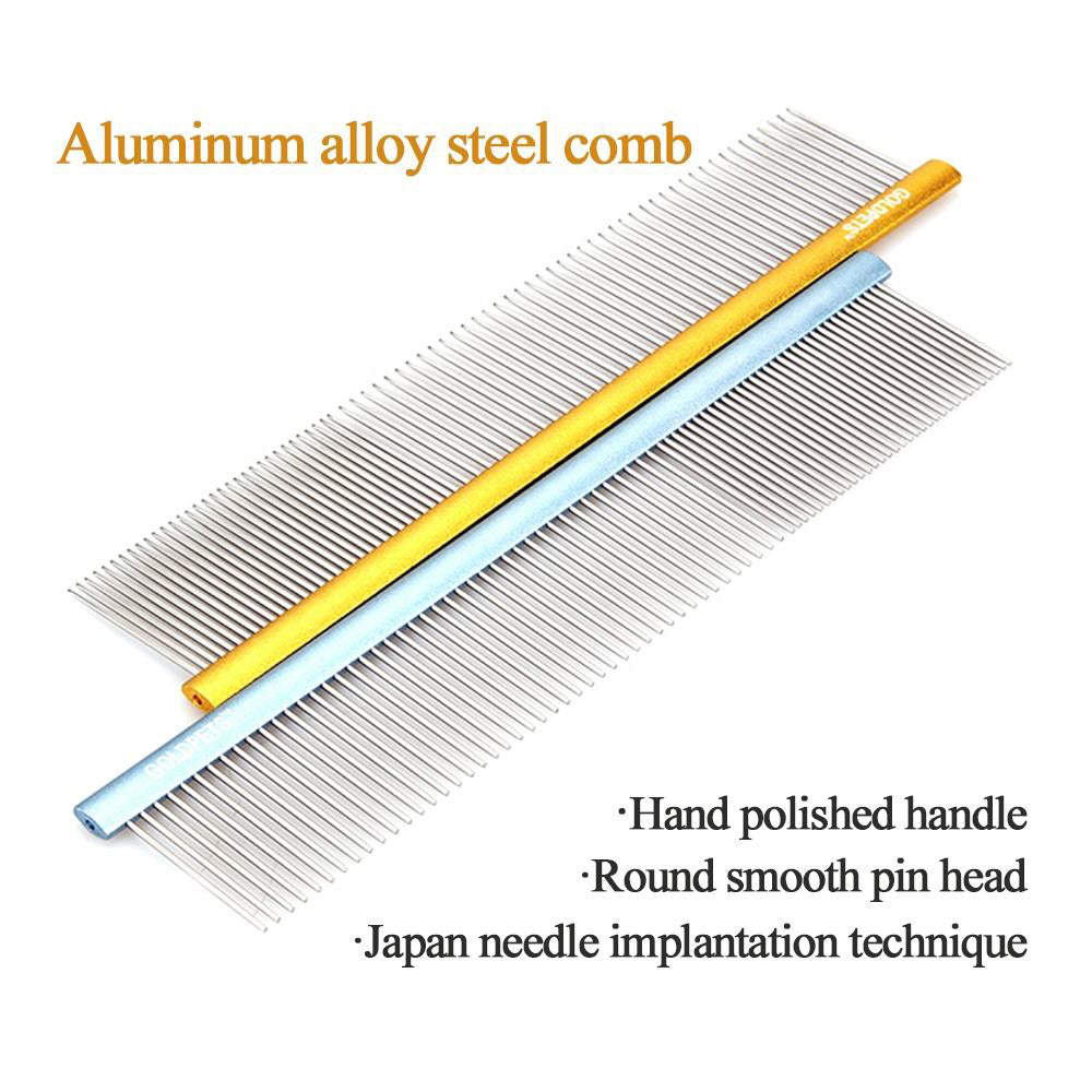 Pet Comb Colorful Stainless Steel Shedding 1Mm Dog Grooming Comb Puppy Hair Remover Piano Paint Cleaning Brush Pet Accessories