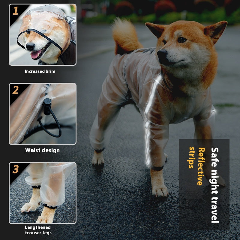 Upgraded Four-Legged Waterproof Dog Raincoat
