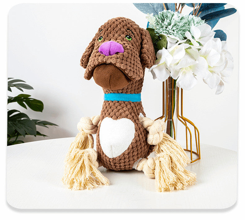 Dog Plush Toy Vocalization Bite-Resistant Cotton String
