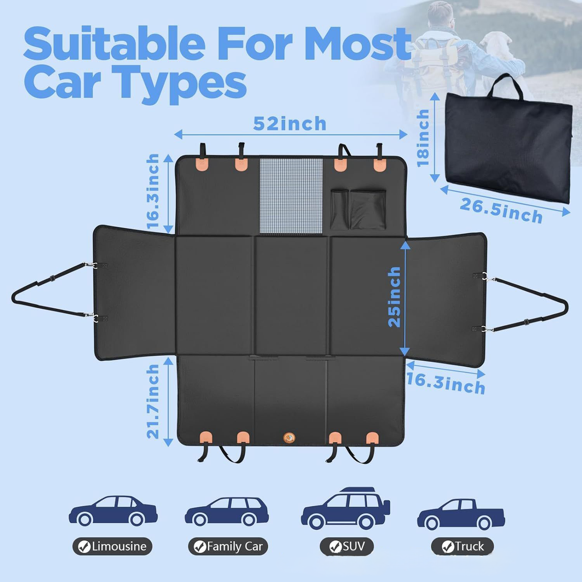 Waterproof PU Leather Dog Car Hammock