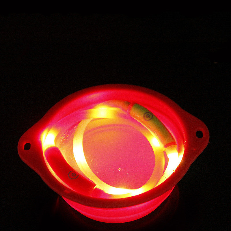 Round Tube Waterproof Led Luminous Pet Dog Collar