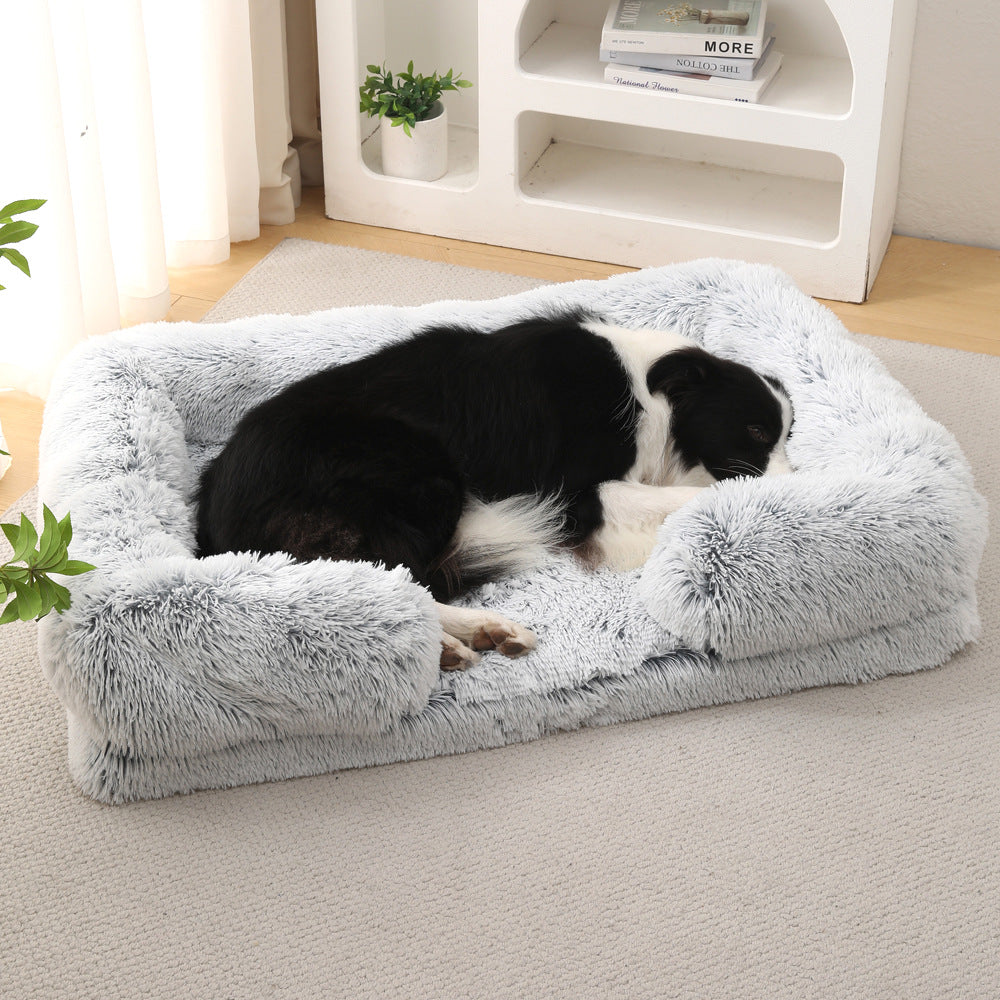 Plush Round Winter Dog Bed