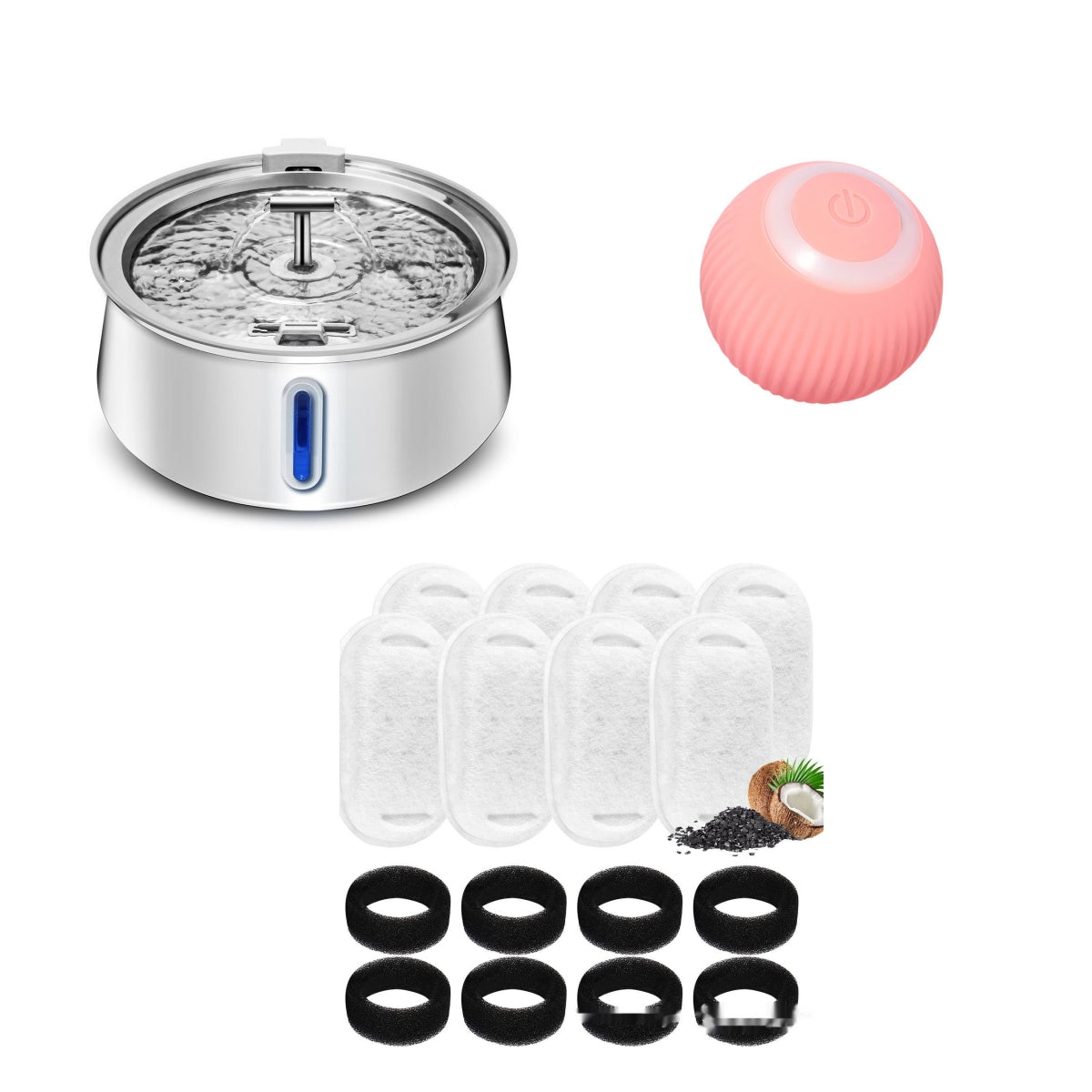 Pet 4L Water Drop Large Capacity With Window Stainless Steel Water Dispenser