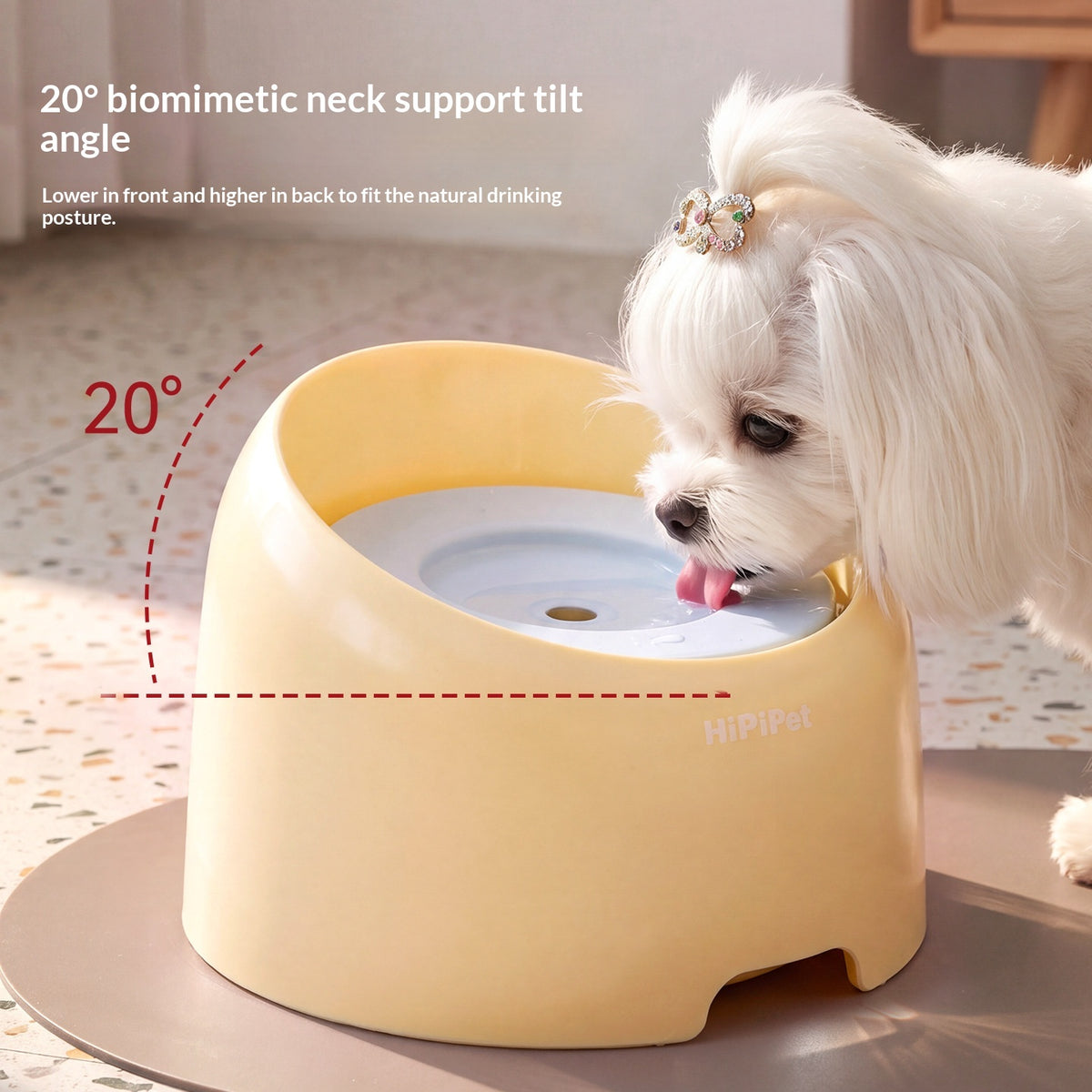 Large-Capacity Non-Drip Water Bowl With Neck Support